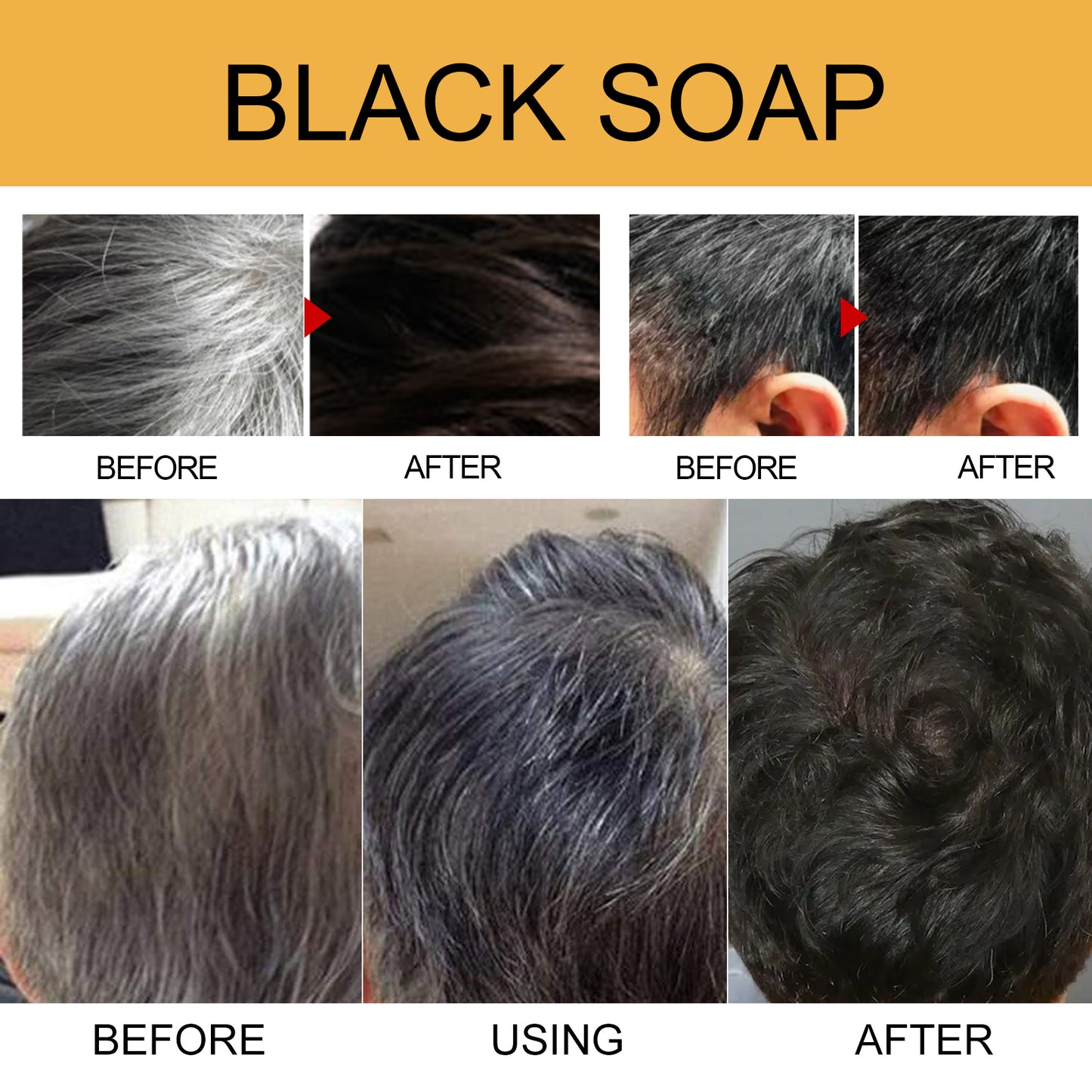 Jaysuing Black Hair Soap Black Thick Hair Cleaning Scalp Soft Strong Hair Shampoo Soap