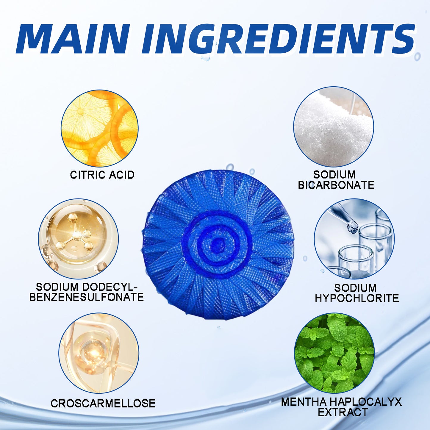 Jaysuing Toilet Blue Bubble Cleaning Block Household Descaling Deodorant Deodorant Fresh Cleaning Block for Toilet