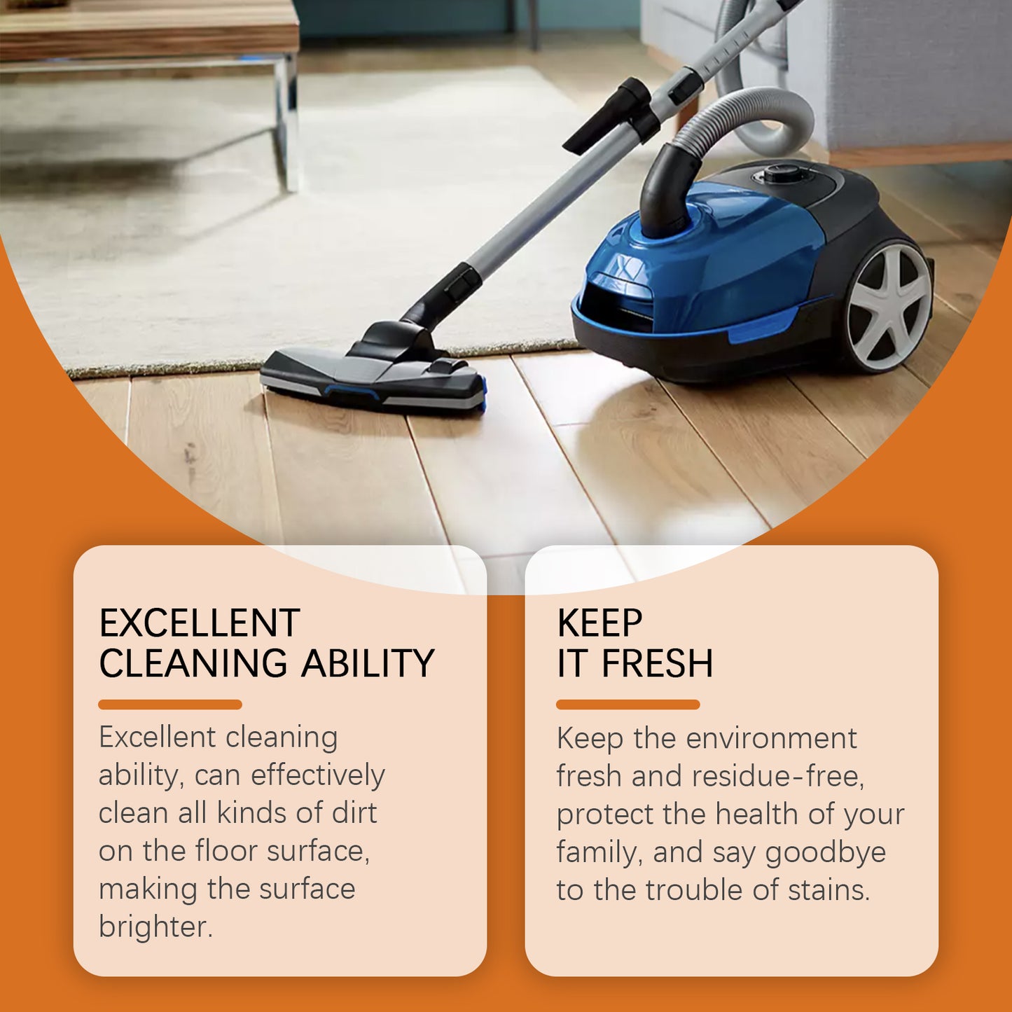 Jue-Fish floor cleaner wood floor cleaning polishing brightening strong decontamination tile cleaner