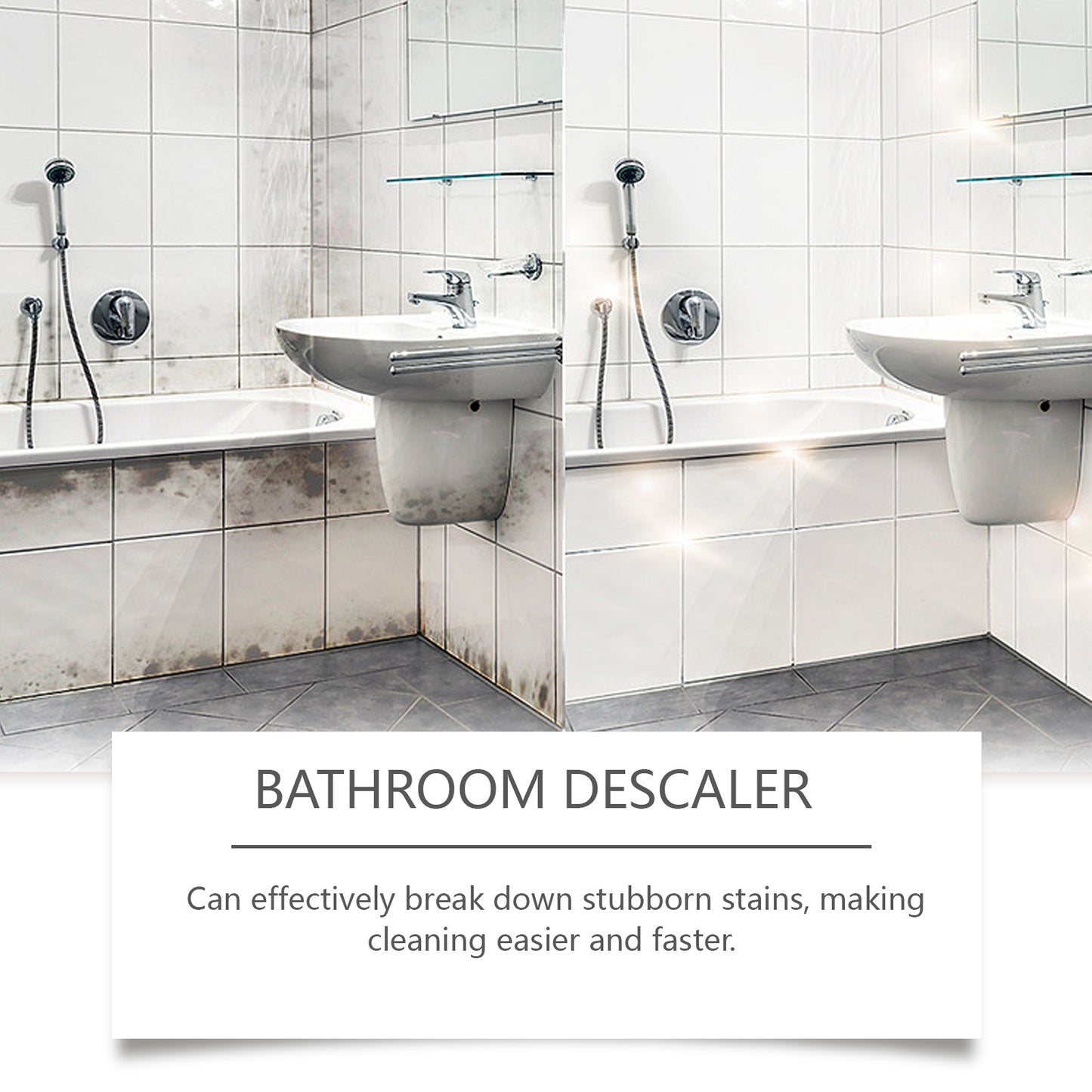 Jue-Fish bathroom wash basin stainless steel cleaner shower room glass scale decontamination cleaner bathtub