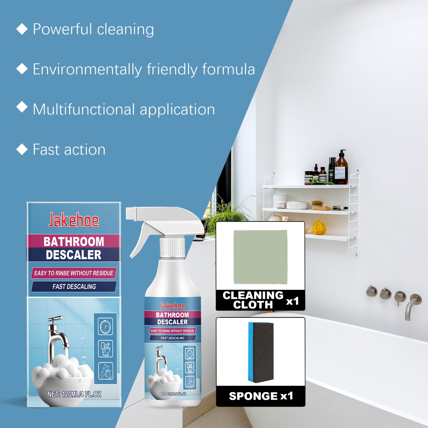 Jakehoe bathroom dirt cleaner bathroom toilet faucet decontamination decontamination cleaning multifunctional cleaning