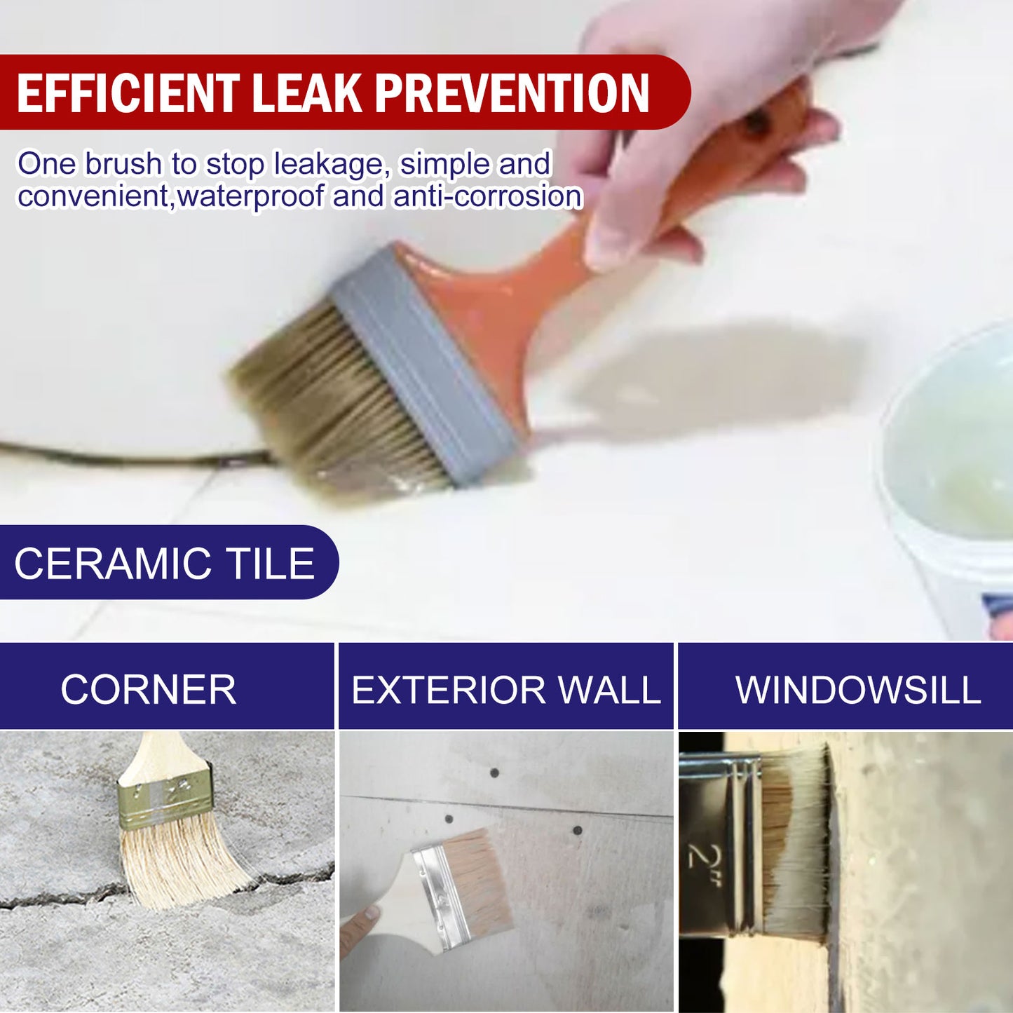 Jue-Fish Transparent Leak Mend Waterproof Adhesive Free Brick Toilet Kitchen Floor Tile Coating Waterproofing Agent