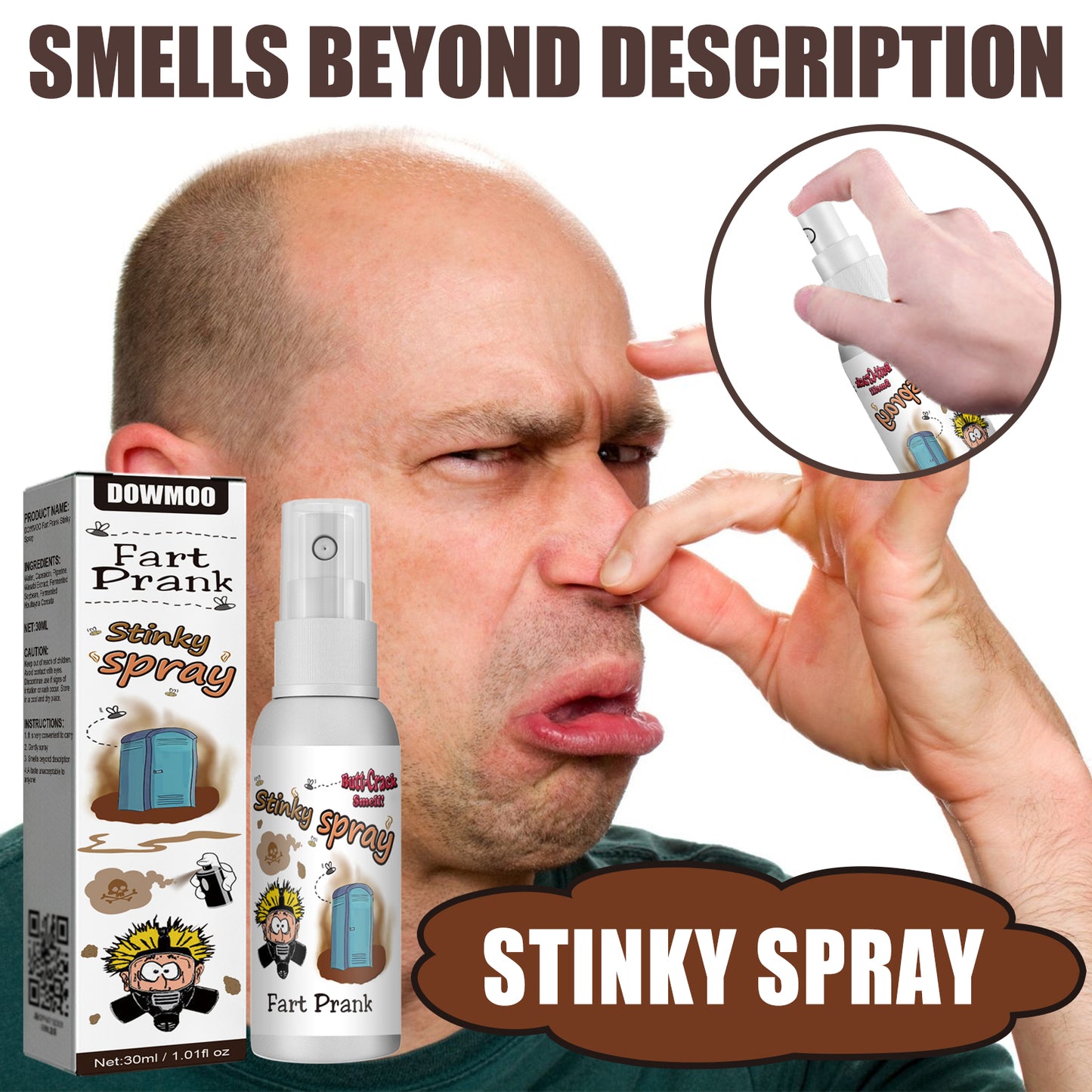 Dowmoo Smelly Fart Spray Trick Funny Lasting Scent Entertainment Smelly Smelly Decompression Toy Liquid Spray