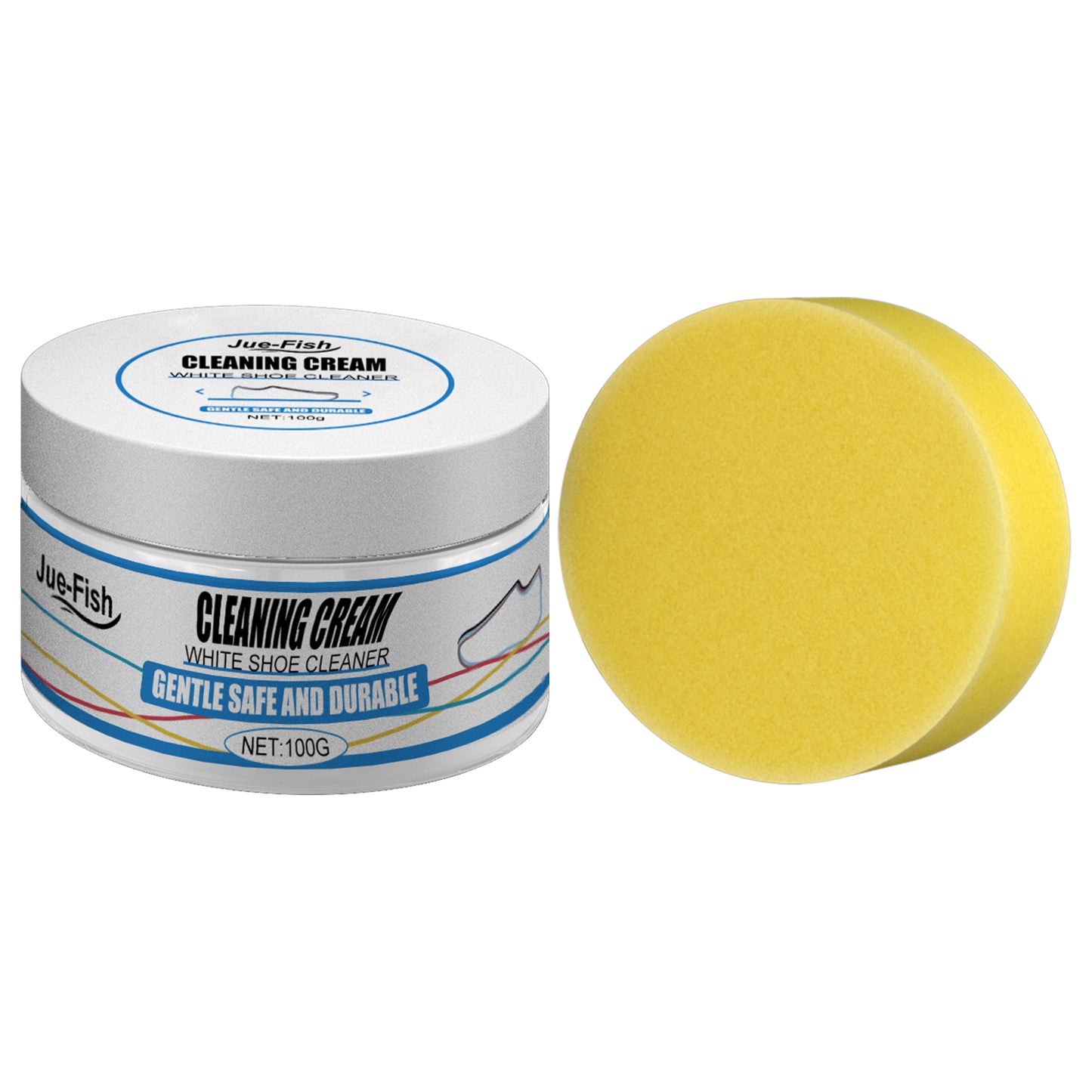 Jue-Fish White Shoes Cleaning Cream Strong Decontamination Cleaning Cream No-Wash Sports Canvas Shoes Cleaning and Stain Removal
