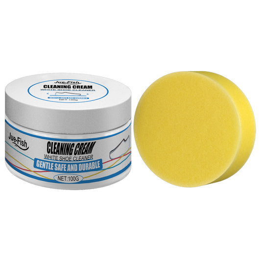 Jue-Fish White Shoes Cleaning Cream Strong Decontamination Cleaning Cream No-Wash Sports Canvas Shoes Cleaning and Stain Removal