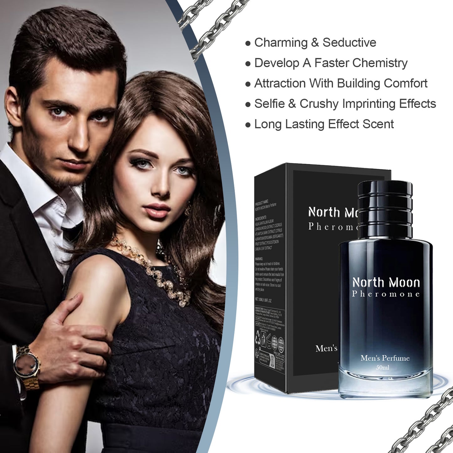 North Moon Men's Perfume Lasting Light Fragrance Fresh Niche Perfume Men's and Women's Emotional Atmosphere Dating Perfume