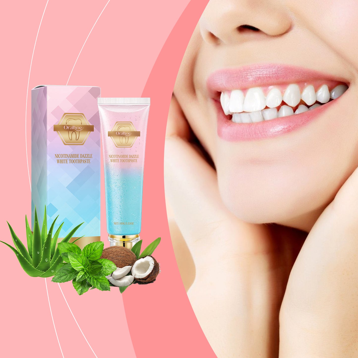 Oralhoe Niacinamide Toothpaste Cleaning Odor Dirt Care Teeth Oral Daily Care Mint Toothpaste