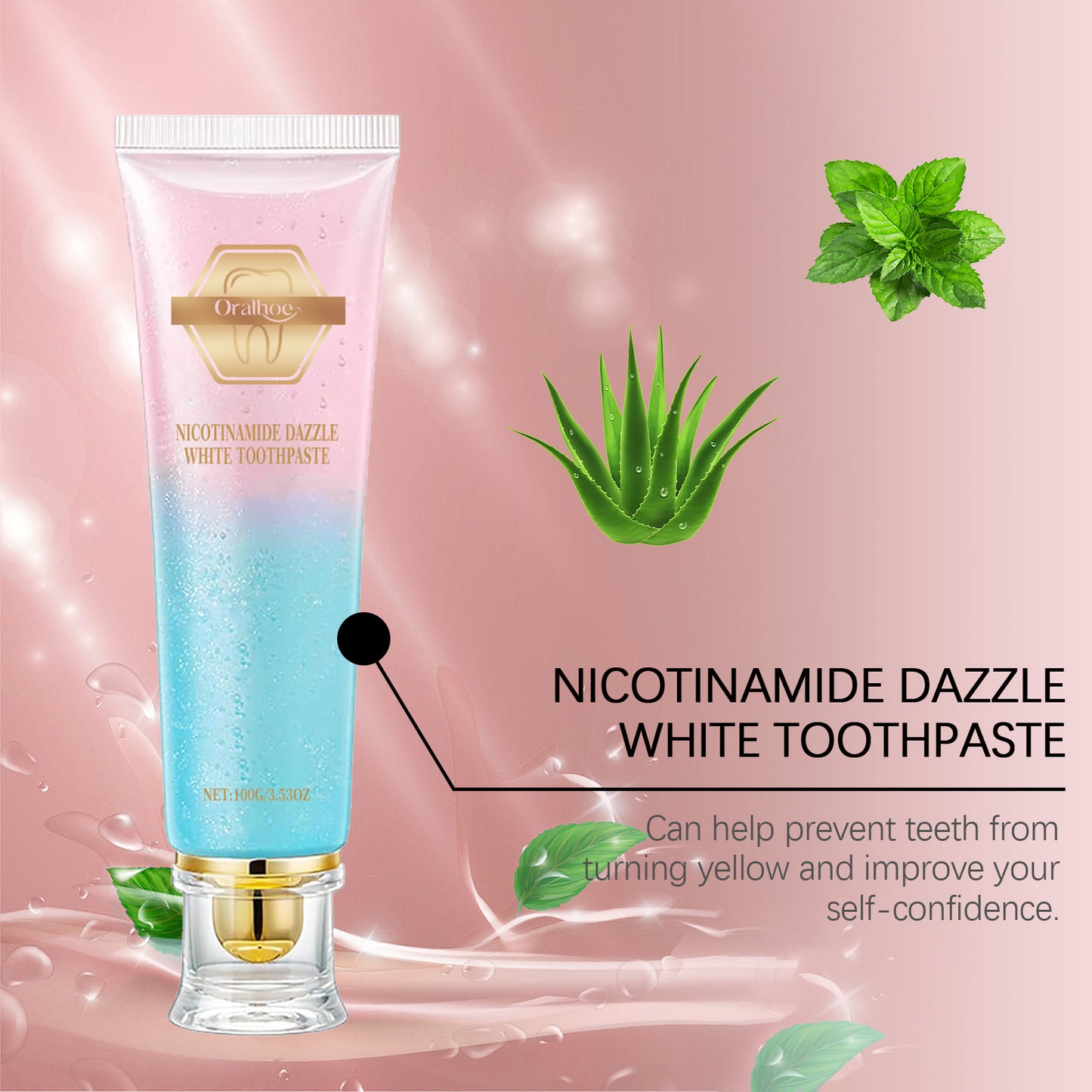 Oralhoe Niacinamide Toothpaste Cleaning Odor Dirt Care Teeth Oral Daily Care Mint Toothpaste