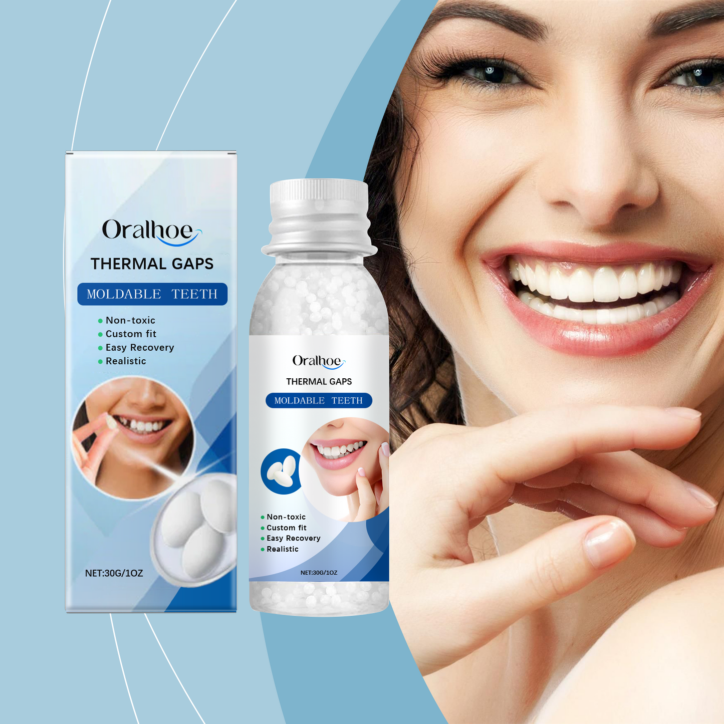 Oralhoe moldable solid tooth glue modified teeth temporary filling cavity filling glue denture filling glue