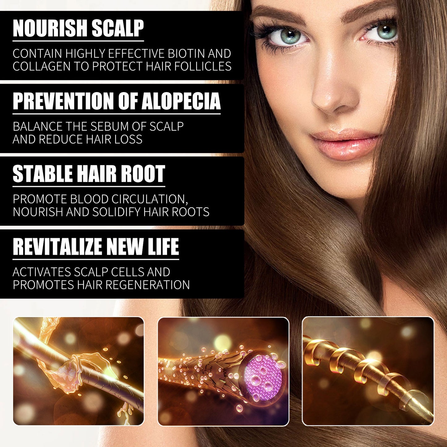 OUHOE Collagen B7 Vitamin Hair Care Essential Oil Nourishing Hair Gentle Hair Care Smooth Hair
