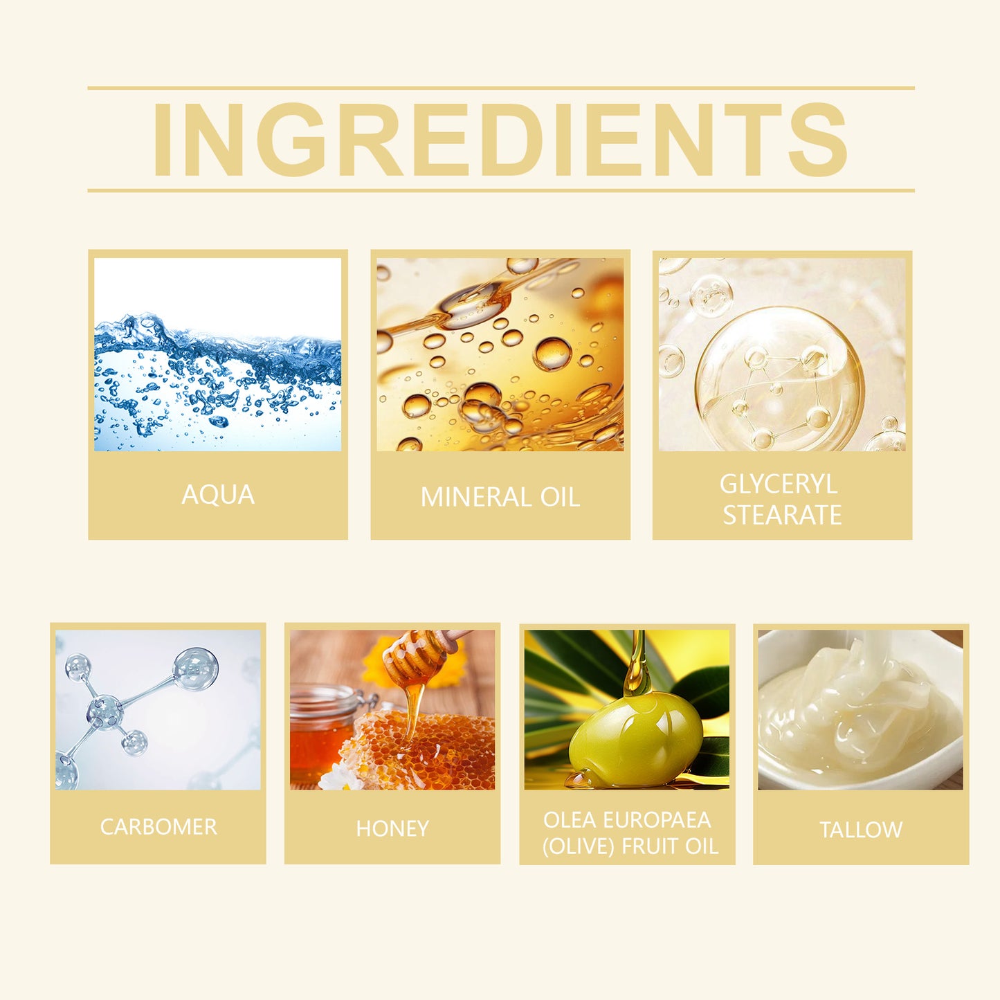 OUHOE Tallow Honey Moisturizing Cream Body Deep Moisturizing Hydrating Moisturizing Maintaining Skin Elasticity Moisturizing Cream