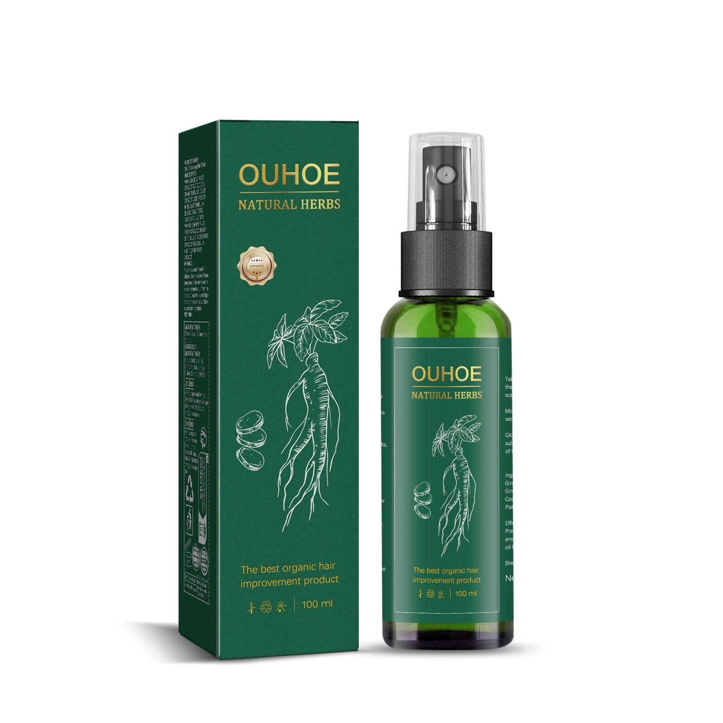 OUHOE Ginseng Hair Growth Liquid Ginseng Essence Moisturizing Hair Anti-falling Hair Growth Spray