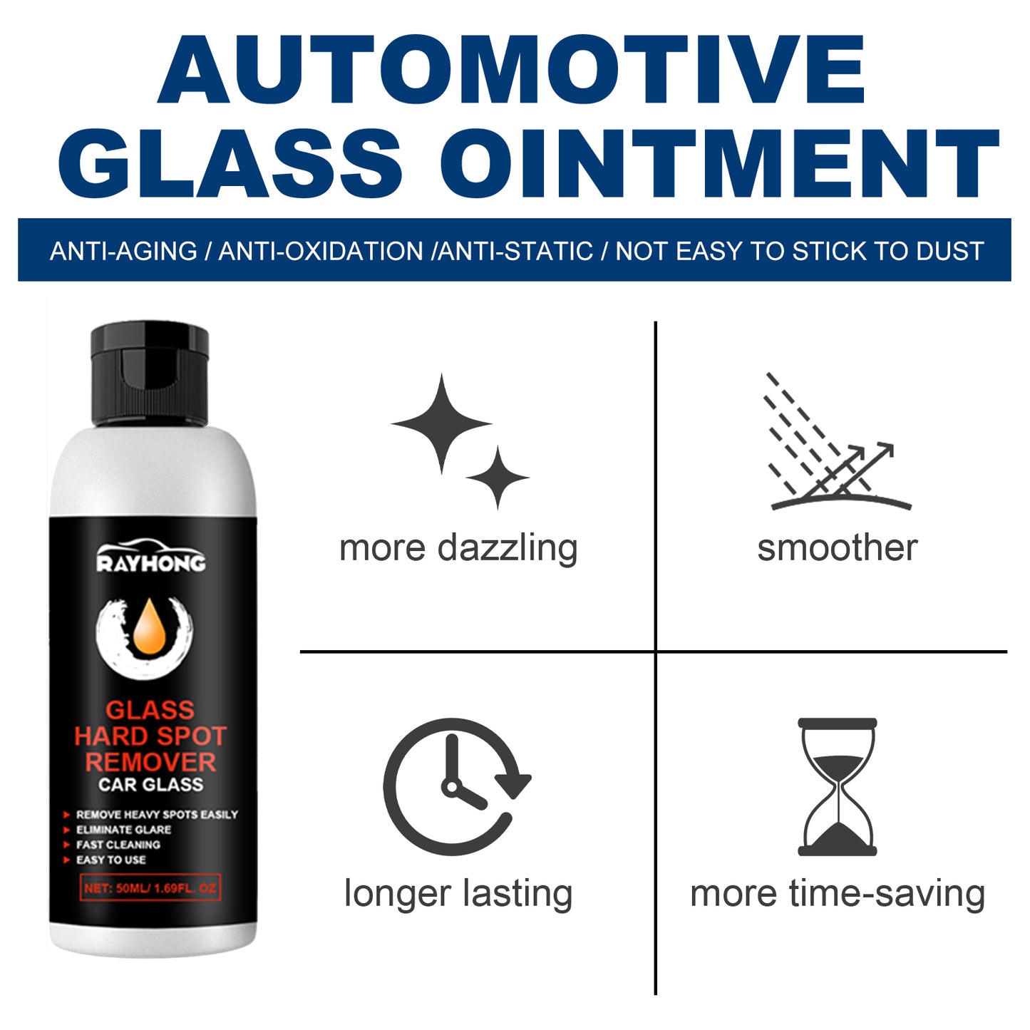 Rayhong car glass deep cleaning polishing paste glass cleaning decontamination scratch repair polishing paste