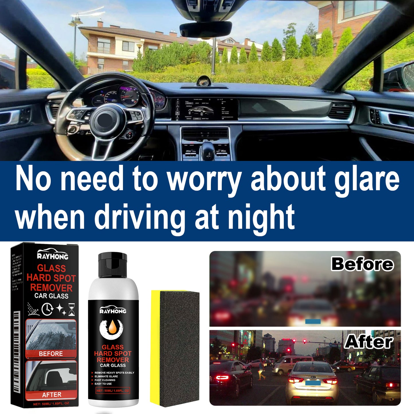 Rayhong car glass deep cleaning polishing paste glass cleaning decontamination scratch repair polishing paste