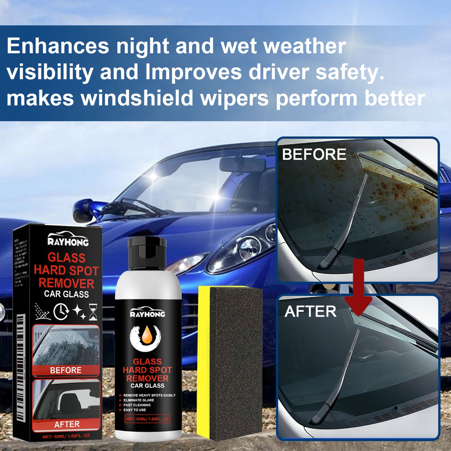 Rayhong car glass deep cleaning polishing paste glass cleaning decontamination scratch repair polishing paste