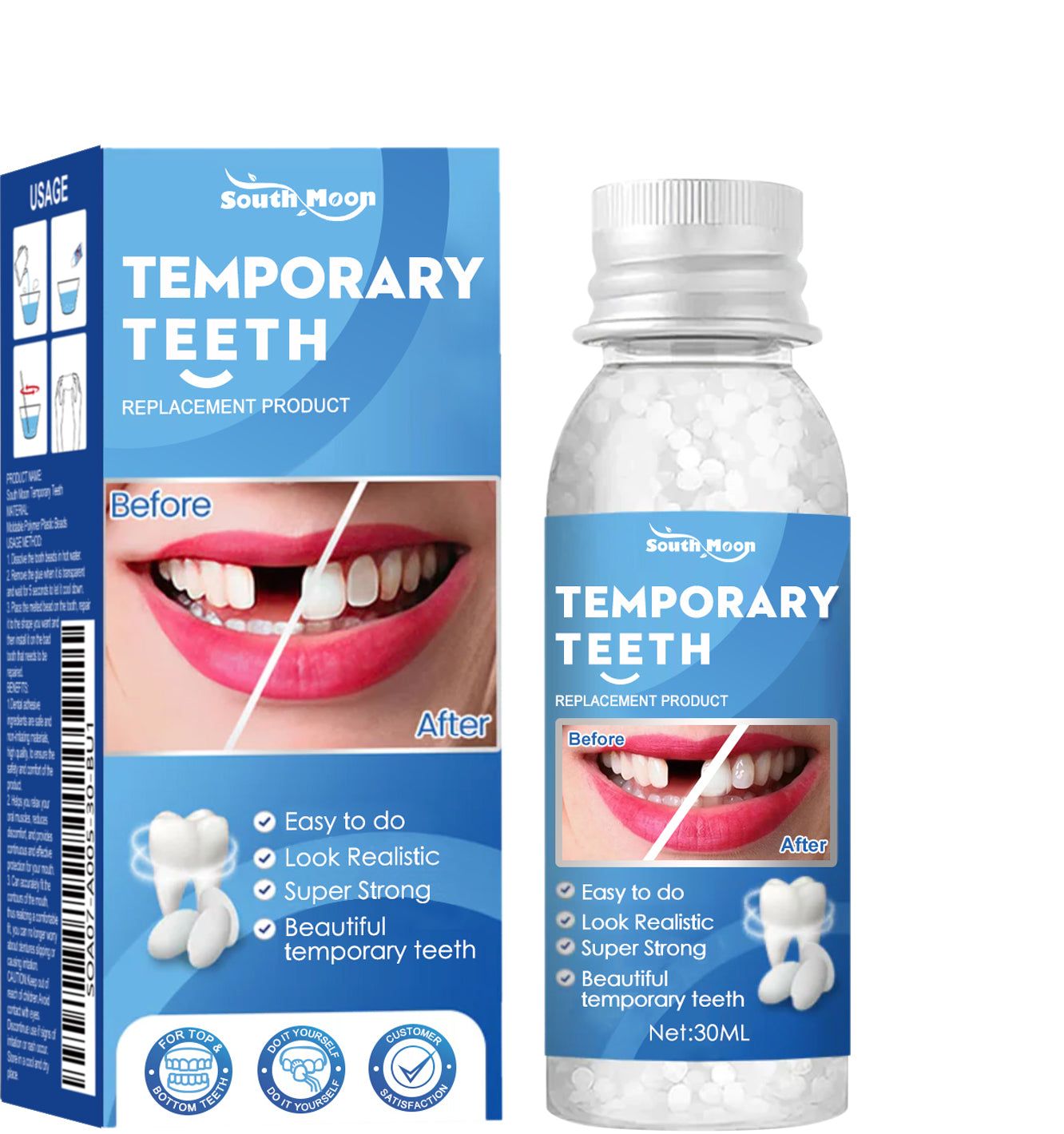 South Moon Solid Tooth Gel Modified Teeth Temporary Fillings Holes Fillings Glue Denture Gum