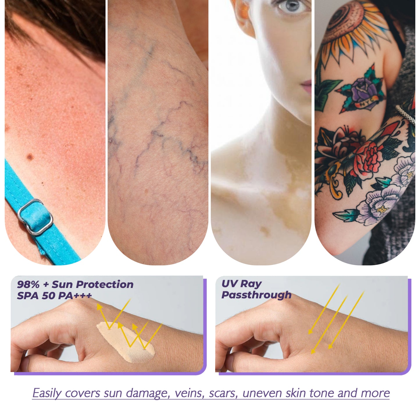 West & Month Body Concealer Waterproof Covering Tattoo Scar Birthmark Invisible Body Concealer