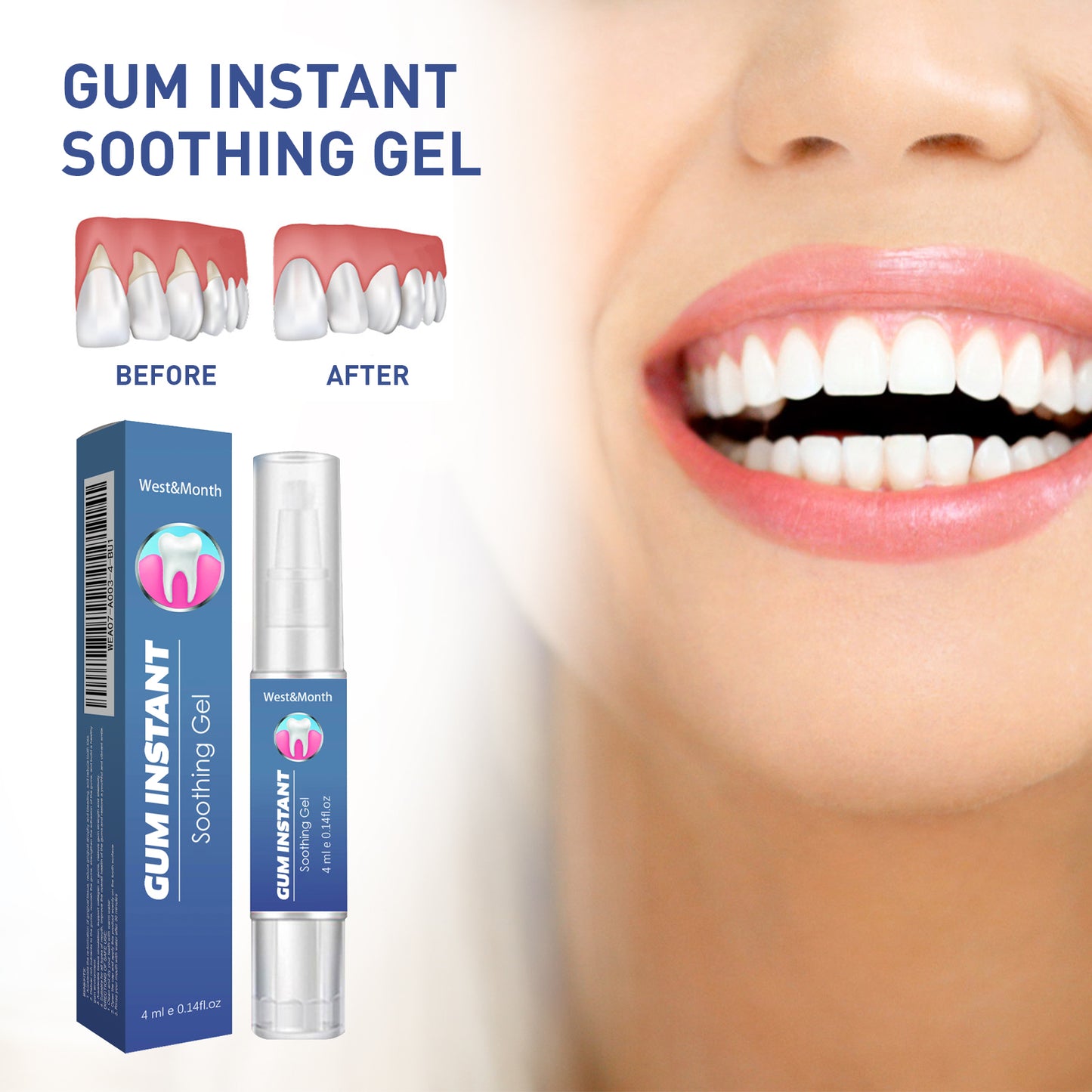 WestMonth Gum Care Gel Relieve Gum Swelling and Pain Cleaning Tooth Plaque Stains Whiten Tooth Gel