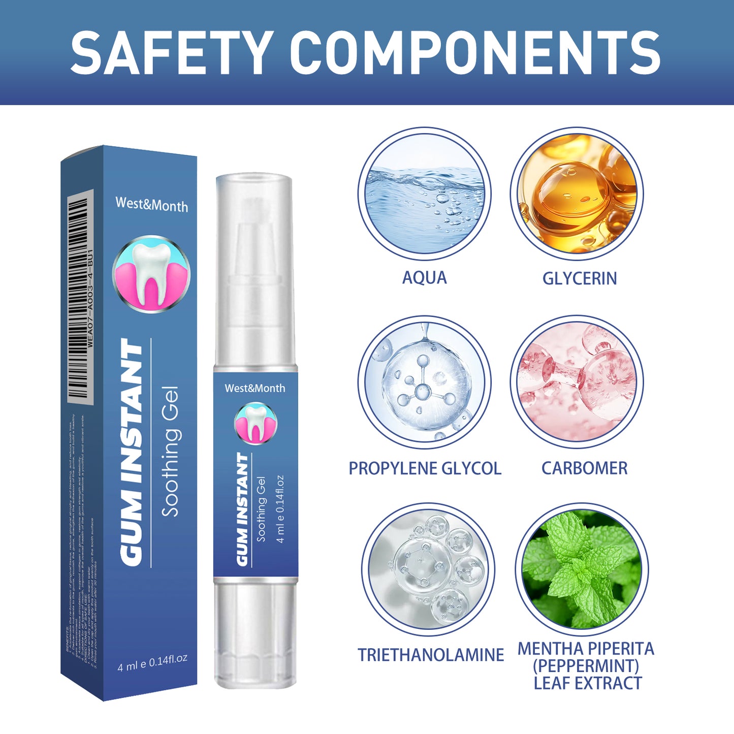 WestMonth Gum Care Gel Relieve Gum Swelling and Pain Cleaning Tooth Plaque Stains Whiten Tooth Gel