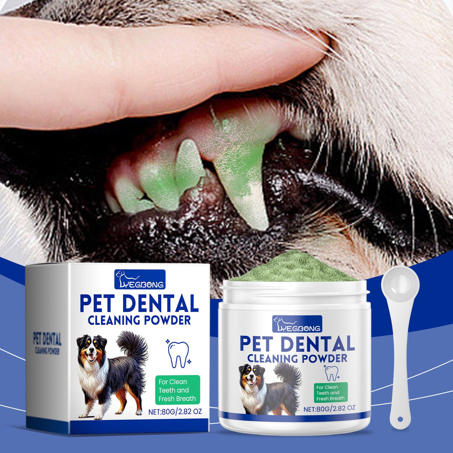 Yegbong dog teeth cleaning powder teeth cleaning powder gently cleaning tartar stains fresh breath
