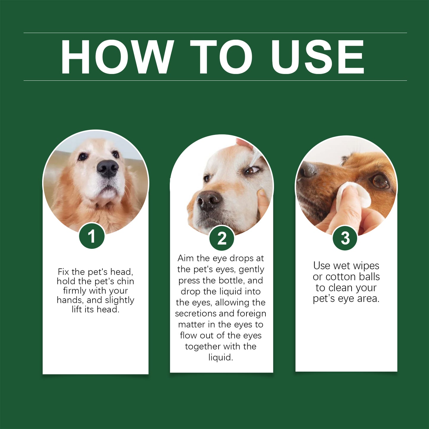 Yegbong Pet Eye Drops Dog Tear Trap Cleaning Pet Eye Drops Cat Eye Cleaning Supplies