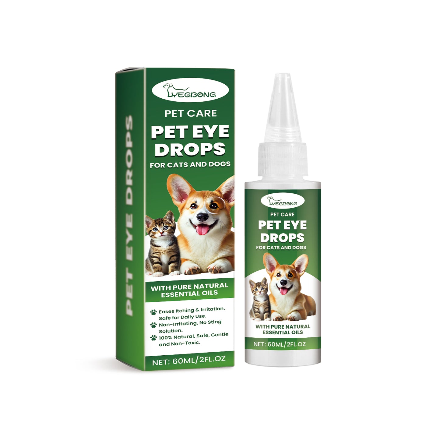 Yegbong Pet Eye Drops Dog Tear Trap Cleaning Pet Eye Drops Cat Eye Cleaning Supplies