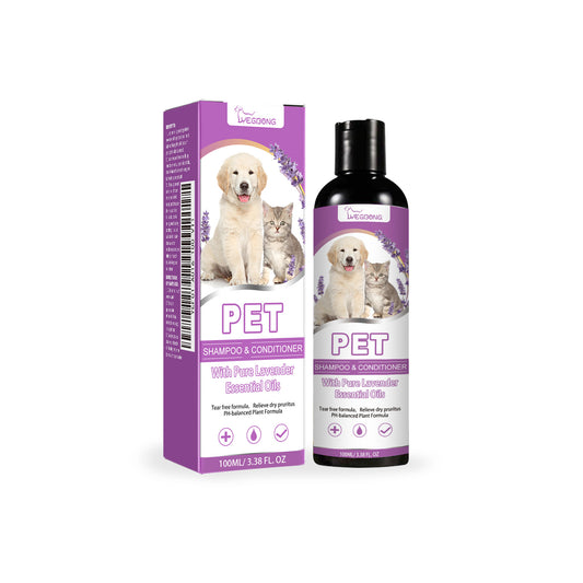 Yegbong Pet Shampoo Pet Bath Relieve Skin Itching Soft Hair Not Knotted Shampoo