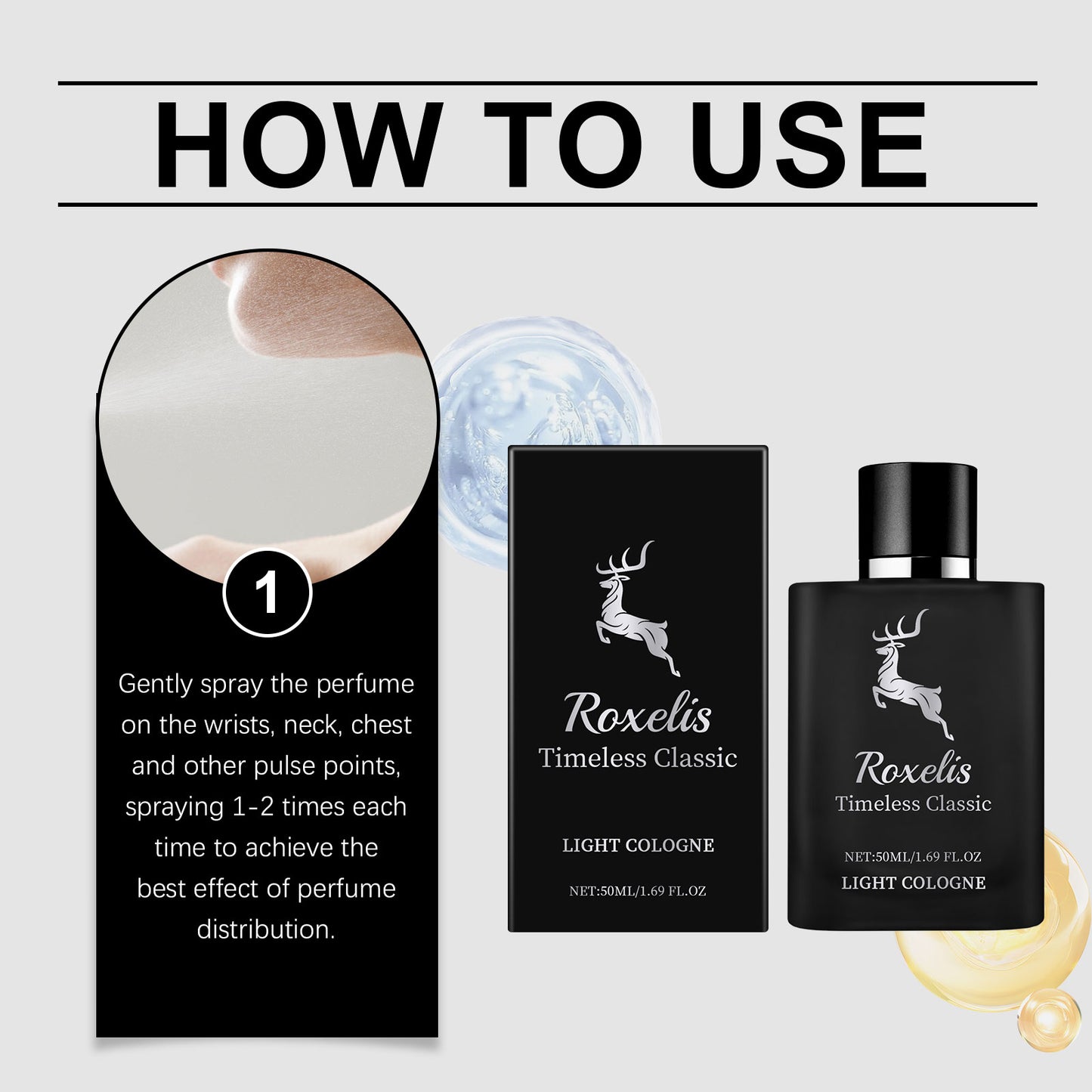 Roxelis Charm Perfume Classic Cologne Natural Fresh Elegant Lasting Fragrance Elegant Portable Dating Perfume