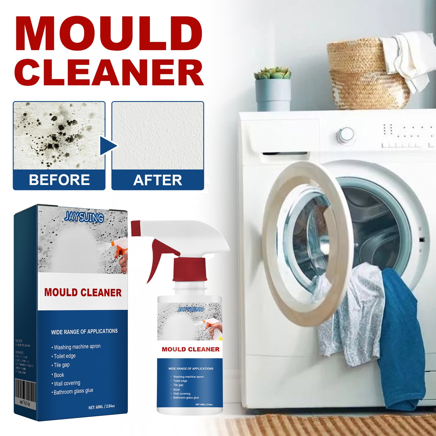 Jaysuing Mould Removal Spray Ceiling Bathroom Tile Wall Multi-effect Cleaning Mould Removal Spray