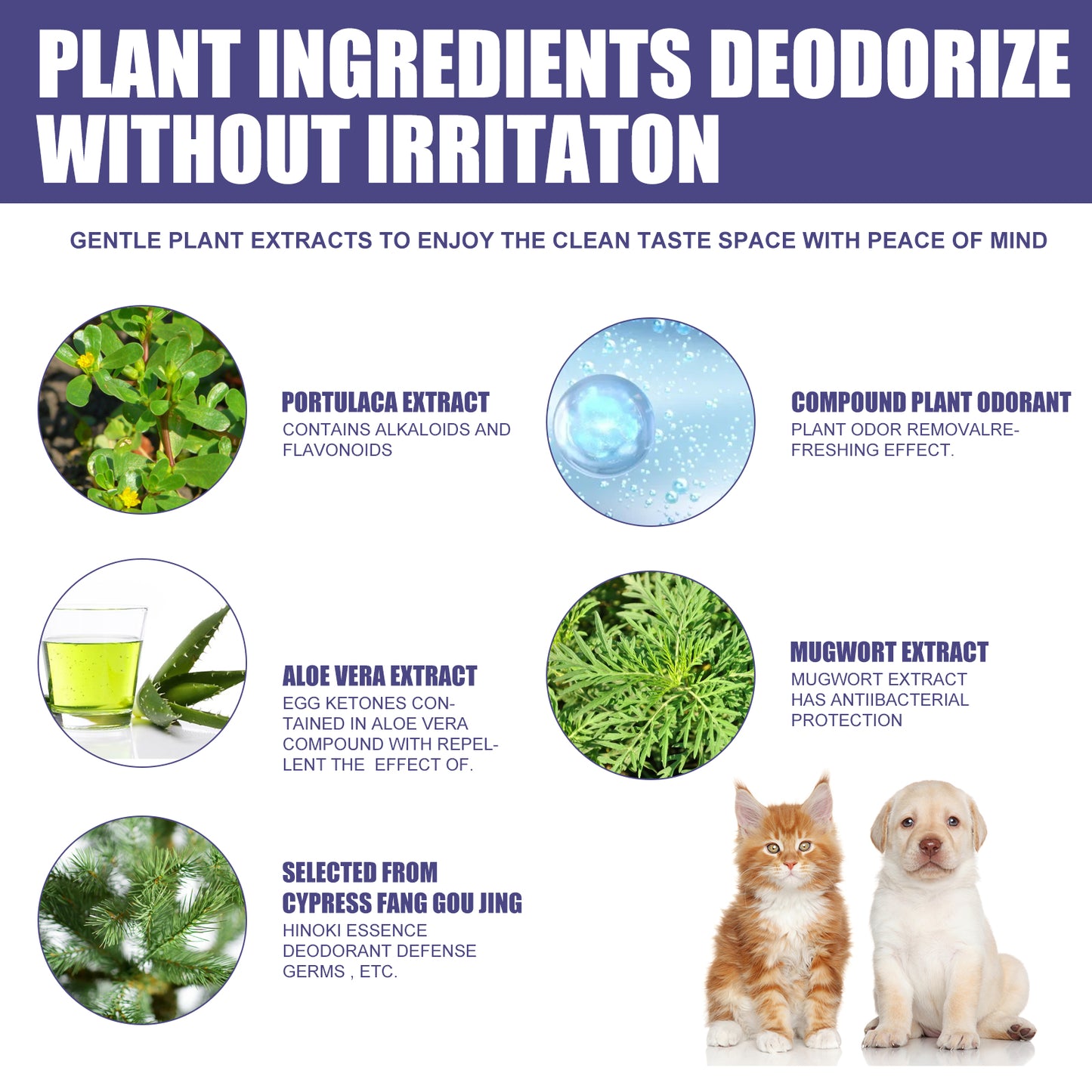 Yegbong pet deodorant spray deodorant dog cat to urine odor body odor stool odor fresh air