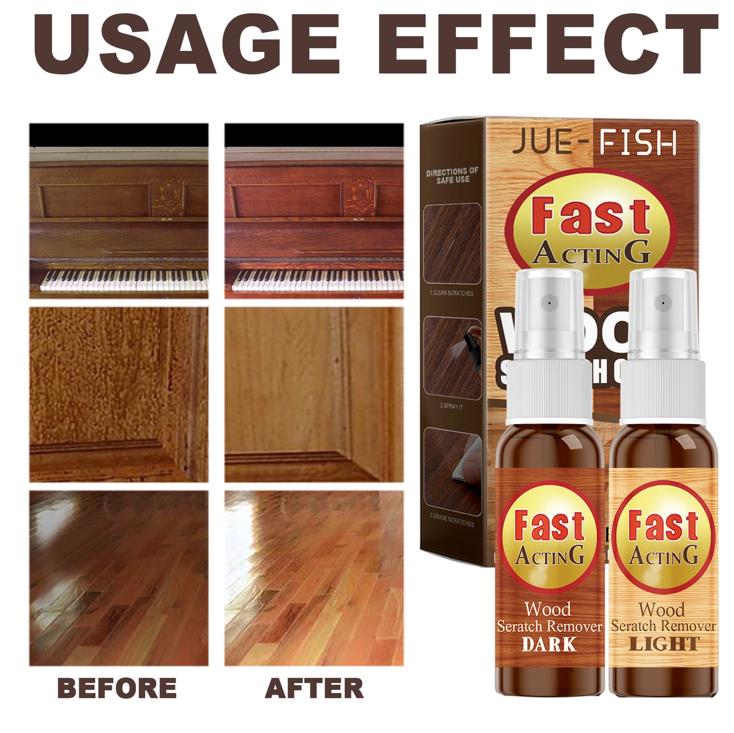 JUE-FISH wood floor scratch repair agent scratch color spray furniture floor renovation paint repair