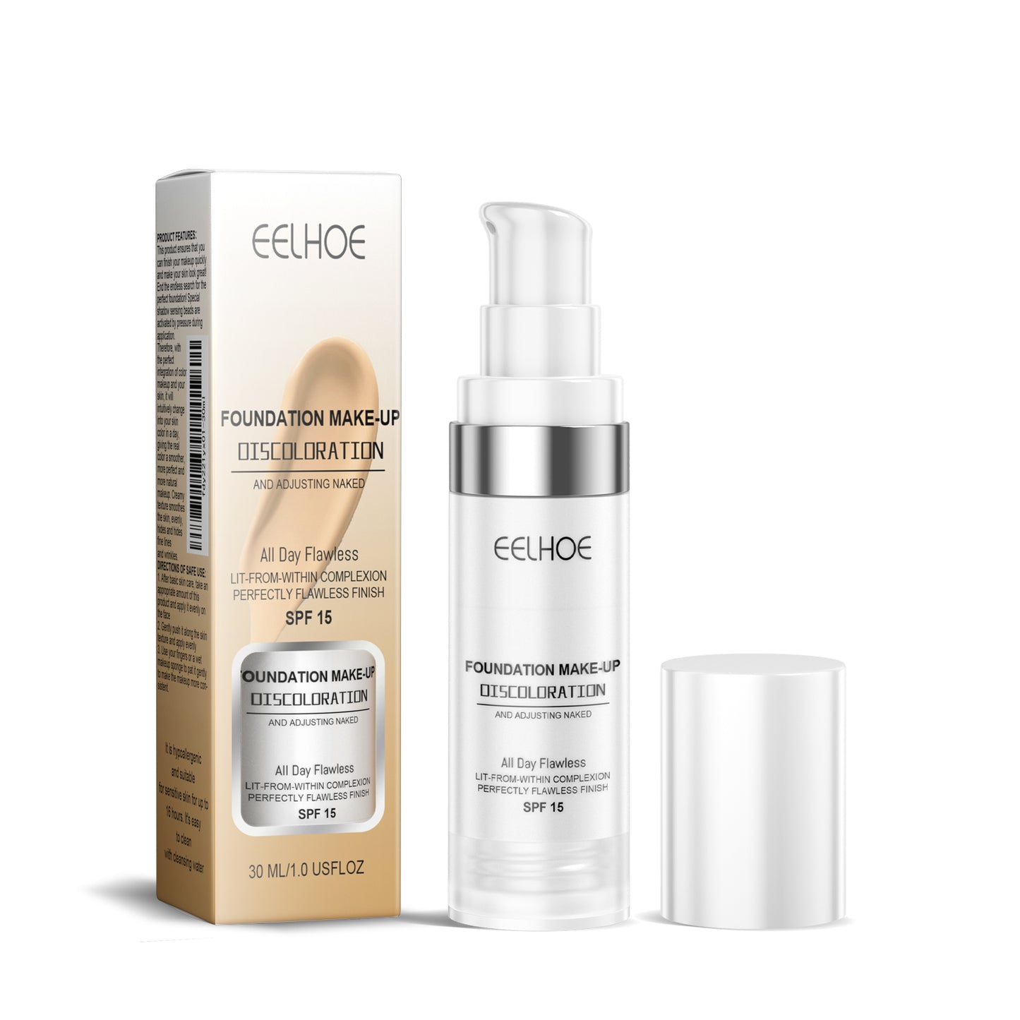 EELHOE Concealer Color Changing Foundation Liquid Concealer Lasting Moisturizing and Moisturizing No Makeup Wasting Brightening and Clear Skin Color
