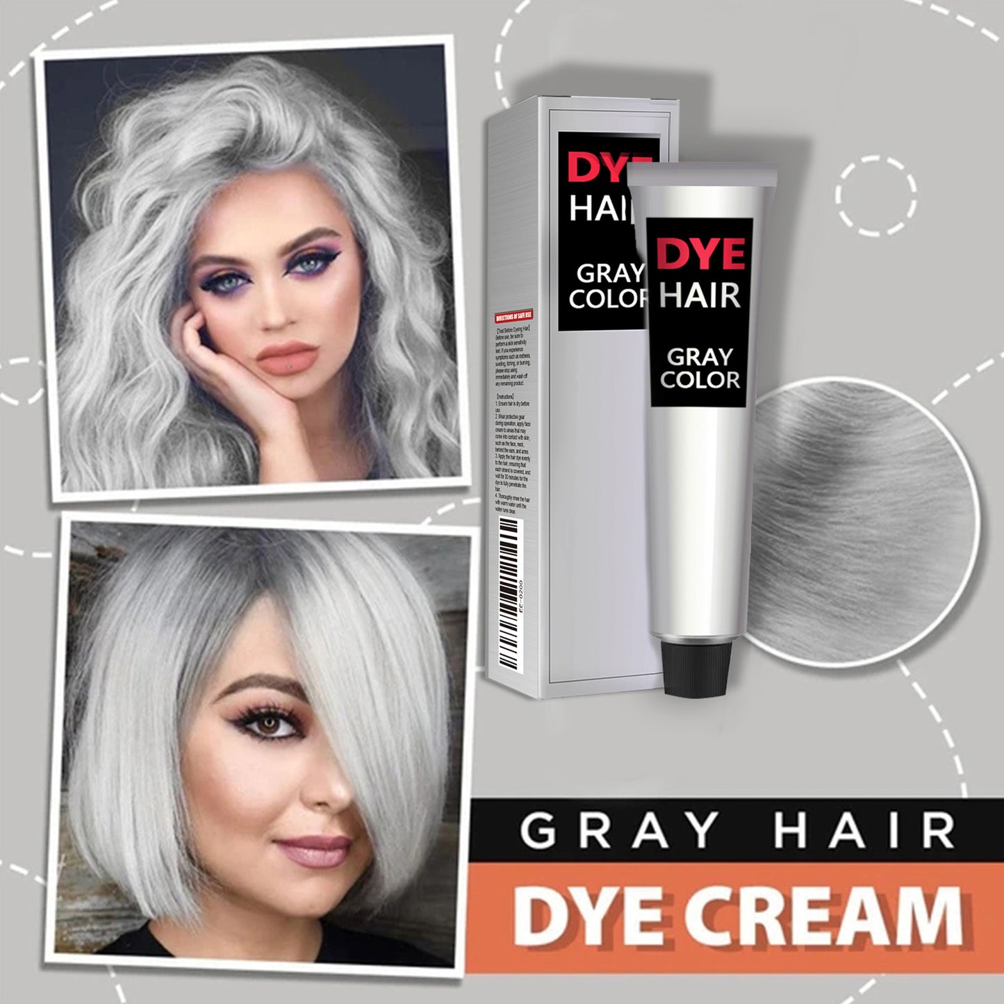 EELHOE Hairdressing Agent Granny Grey Hair Hairdressing Agent Trend Hairdressing Cream Easy to Color Hair Care Durable Gentle and No Hair Injury