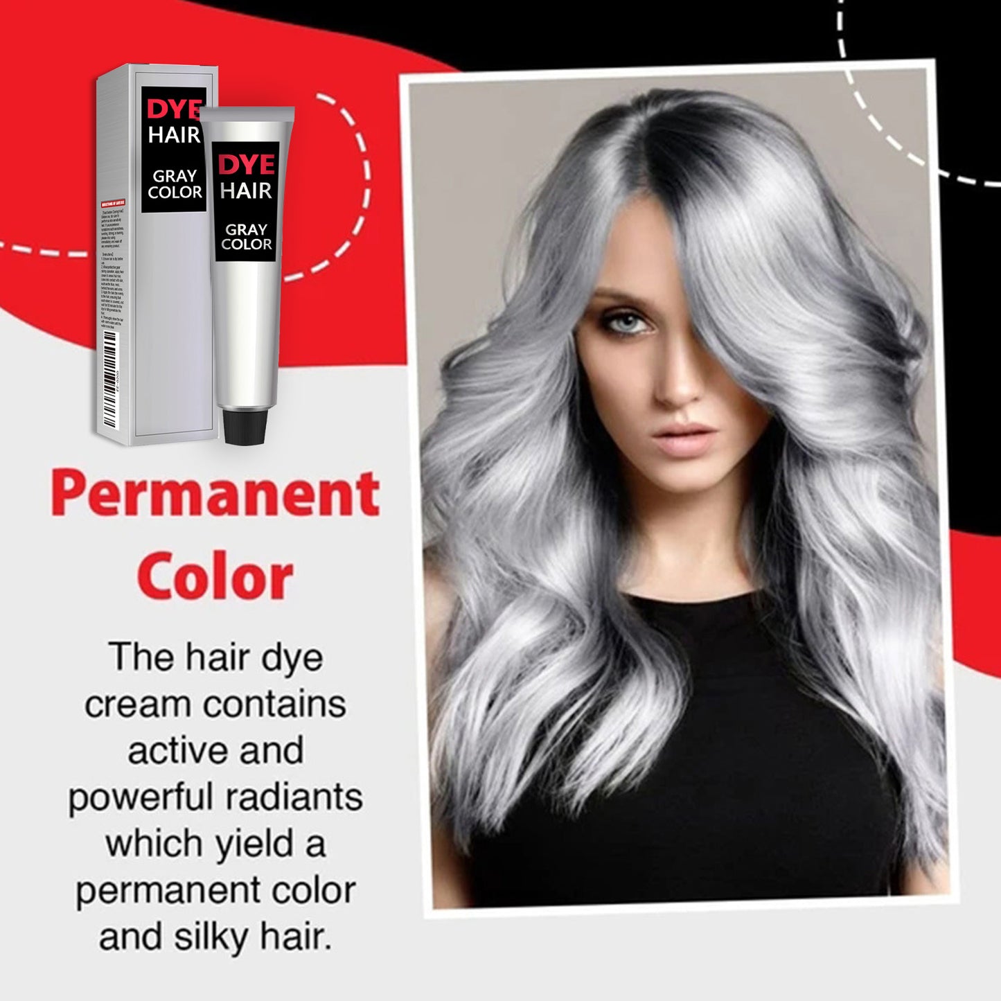 EELHOE Hairdressing Agent Granny Grey Hair Hairdressing Agent Trend Hairdressing Cream Easy to Color Hair Care Durable Gentle and No Hair Injury