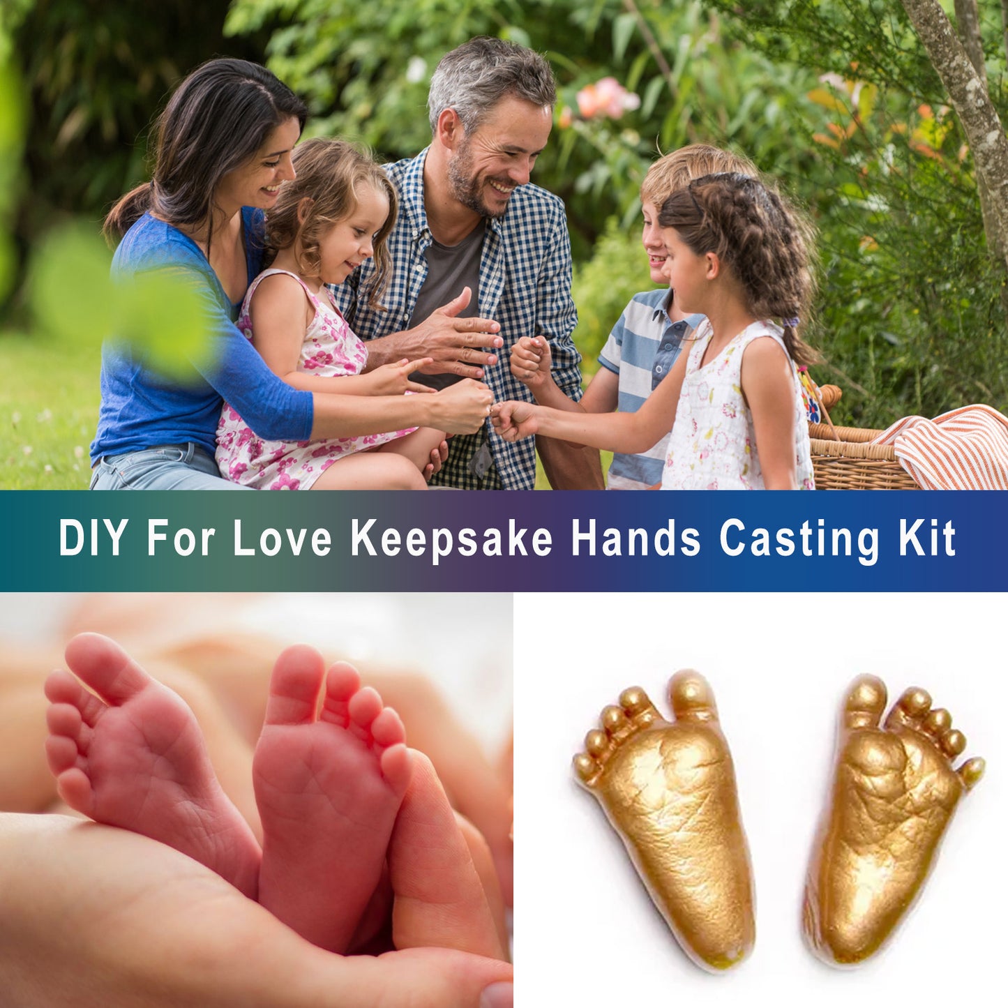 Dowmoon Couple Hand Model DIY Hand Model Hand and Foot Model Cloning Self-made Commemorative Handmade Inkpad Gypsum Powder