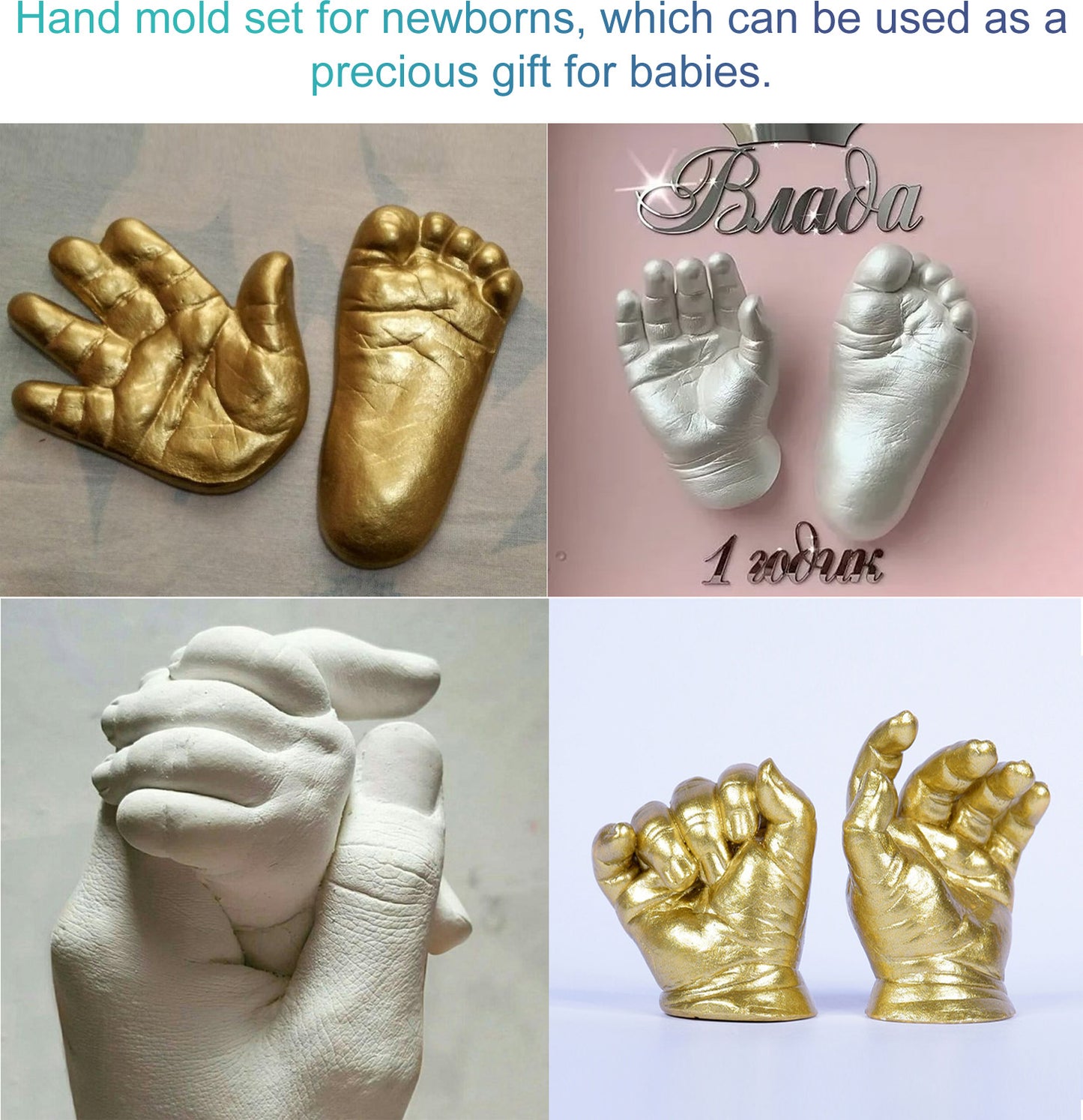 Dowmoon Couple Infant Hand and Foot Model Powder Homemade Three-dimensional Plaster Model DIY Handmade Craft Gifts