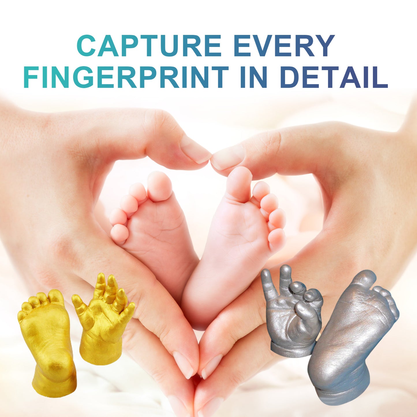 Dowmoon Couple Infant Hand and Foot Model Powder Homemade Three-dimensional Plaster Model DIY Handmade Craft Gifts