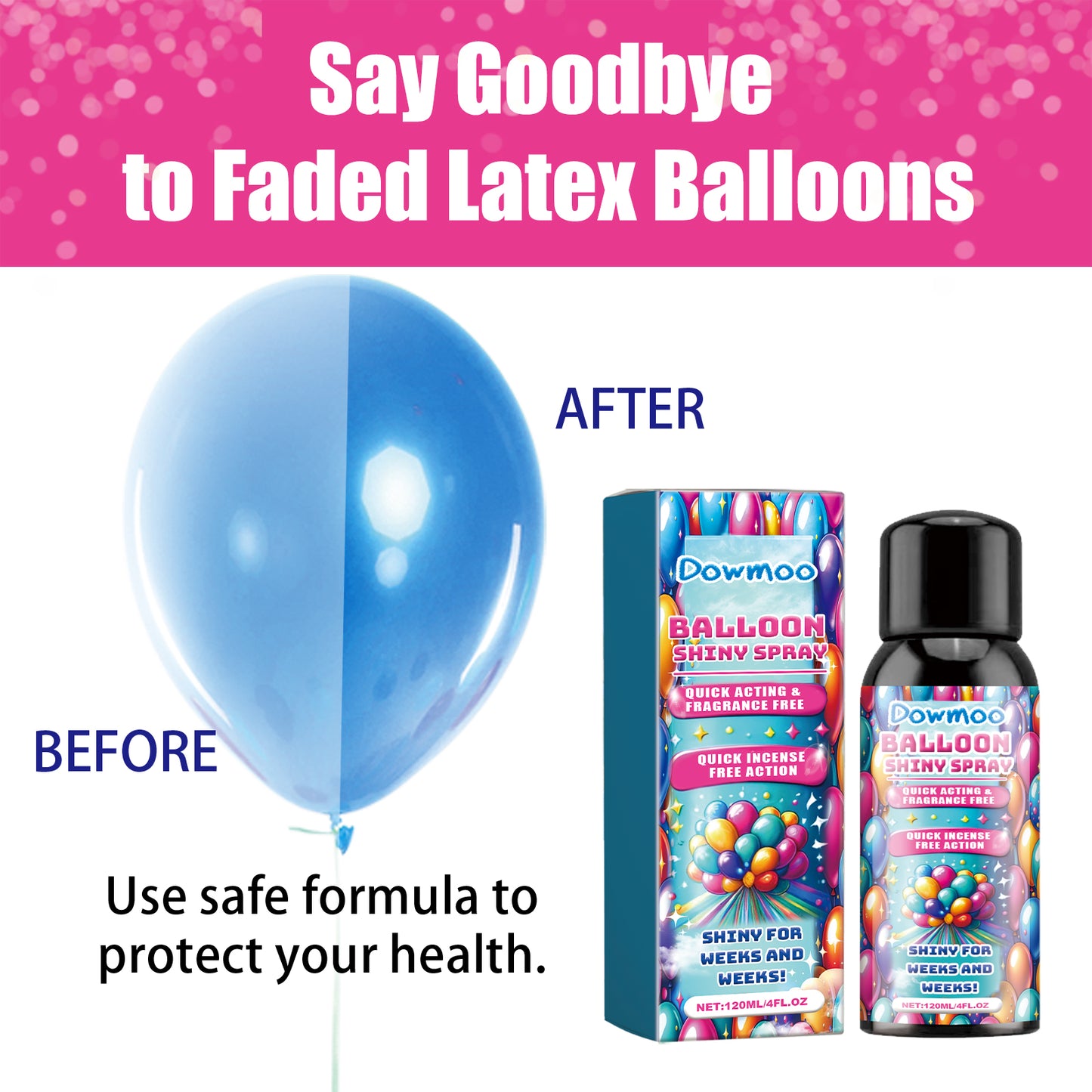 Dowmoo balloon-enhanced brightener keeps balloon surface texture luster durable non-oxidizing scene decoration