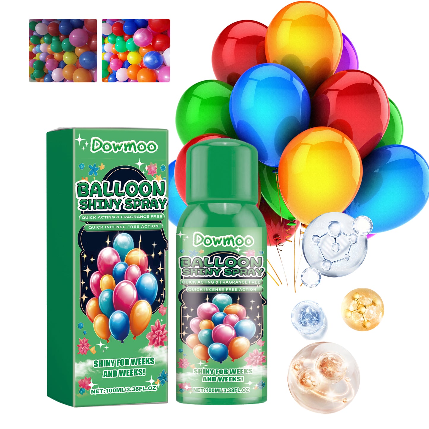 Dowmoon balloon anti-fading polishing spray evenly spray enhanced balloon surface brightness brightener