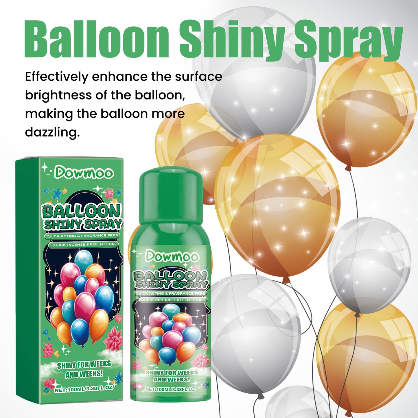 Dowmoon balloon anti-fading polishing spray evenly spray enhanced balloon surface brightness brightener