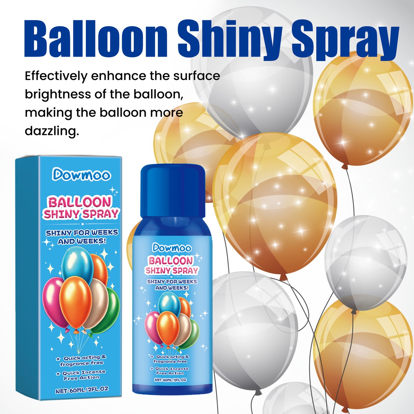 Dowmoon balloon enhanced brightener to improve the appearance of balloon gloss anti-oxidation no odor portable spray