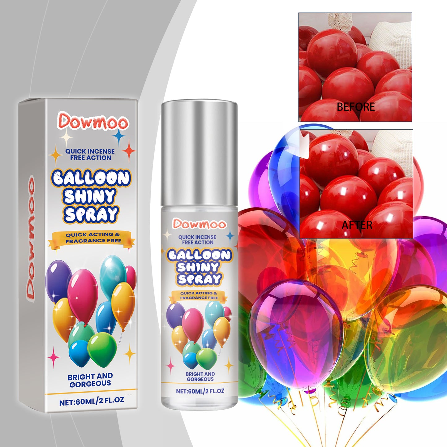 Dowmoo Latex Balloon Shining Spray Lasting non-oxidizing Enhance Gloss TexTIVE Atmosphere Spray