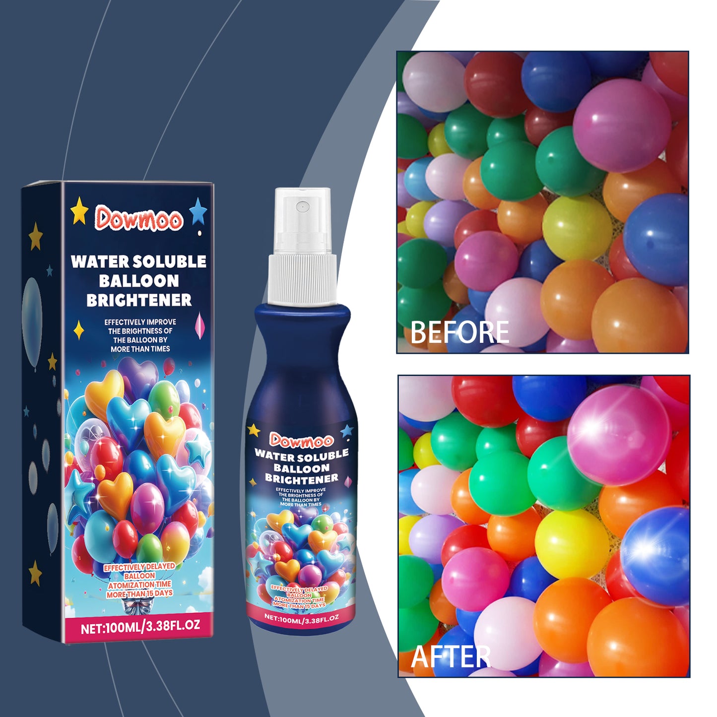 Dowmoo balloon high gloss spray balloon surface texture gloss durable anti-oxidation appearance polishing spray