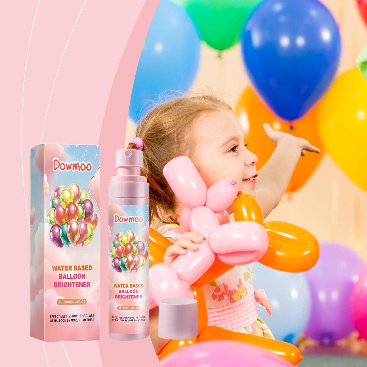 Dowmoo Balloon Brightener Scene Balloon Decoration Appearance Enhance Gloss Lasting Portable Brightener