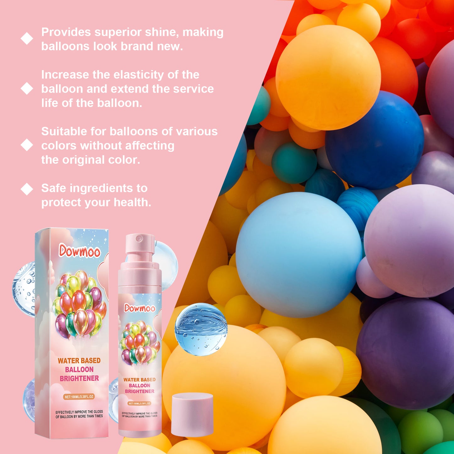 Dowmoo Balloon Brightener Scene Balloon Decoration Appearance Enhance Gloss Lasting Portable Brightener