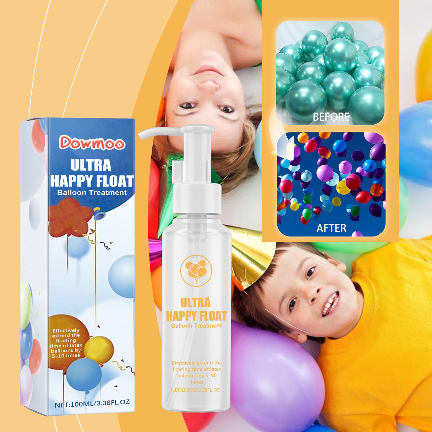 Dowmoo nitrogen balloon hanging protection liquid stable floating air more beautiful suitable for various occasions