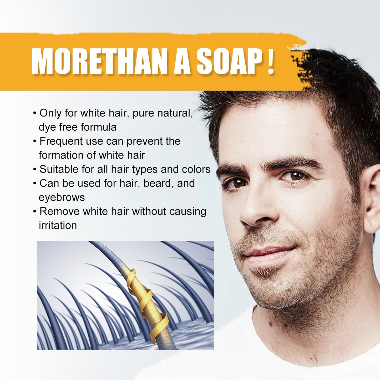 East Moon Men's Shampoo Soap Cleansing Hair Nutrition Moisturizing Black Hair Brightening Hair Care Men's Shampoo Soap