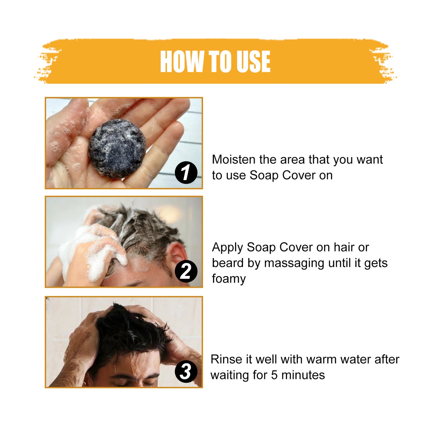 East Moon Men's Shampoo Soap Cleansing Hair Nutrition Moisturizing Black Hair Brightening Hair Care Men's Shampoo Soap