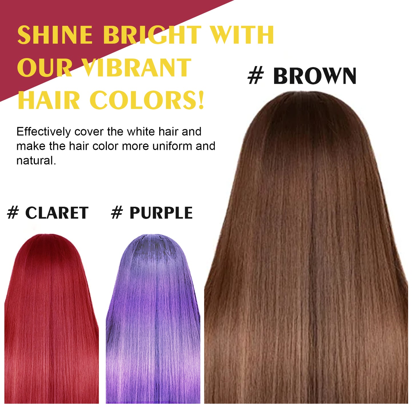 EELHOE Black Hair Dye Shampoo (wine red) Gentle No Irritation Moisturizing Scalp Easy Color Change Hair Shampoo