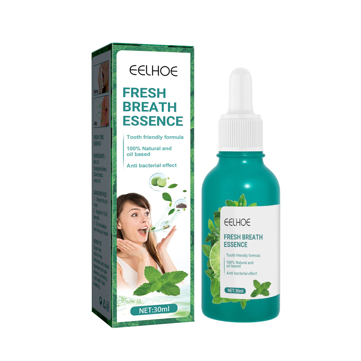 EELHOE Fresh Breath Essence Clean Odor Fresh Breath Mint Fragrance Essence